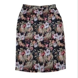Anthropologie Isla Maude Tropical Floral Jacquard Pencil Skirt M